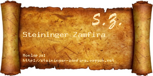 Steininger Zamfira névjegykártya